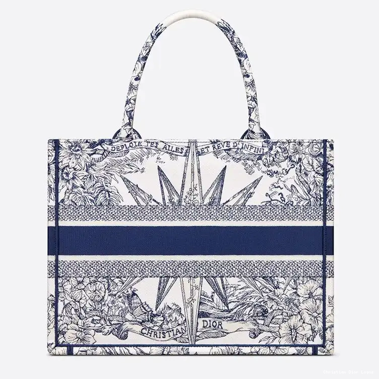 Cheap Book Dior Blue d'Infini Canvas Reve Motif Tote 0403 Luxury